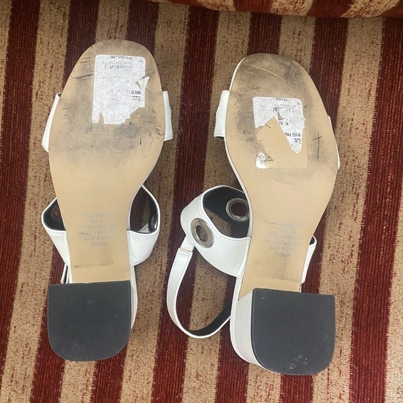 NWOT 14th & Union white sandals with silver ring embellishments, worn once 81/2. - Picture 9 of 9